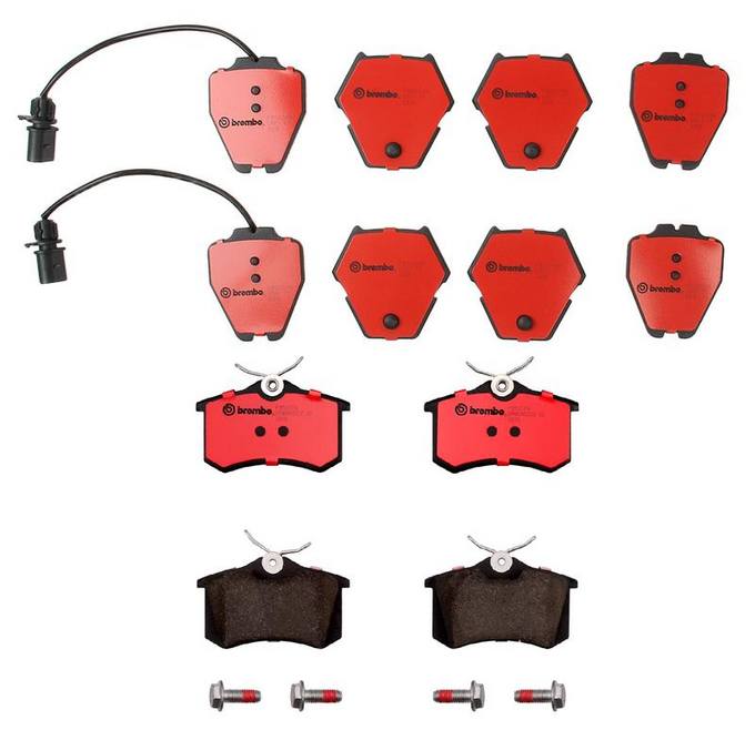 Audi VW Brakes Kit - Brembo Pads Front and Rear(Ceramic) 8E0698451L - Brembo 1638955KIT